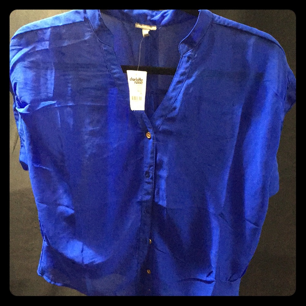 Charlotte Russe Blue Button Up